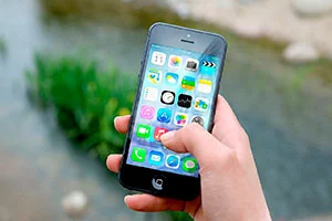 Hand holding a phone
